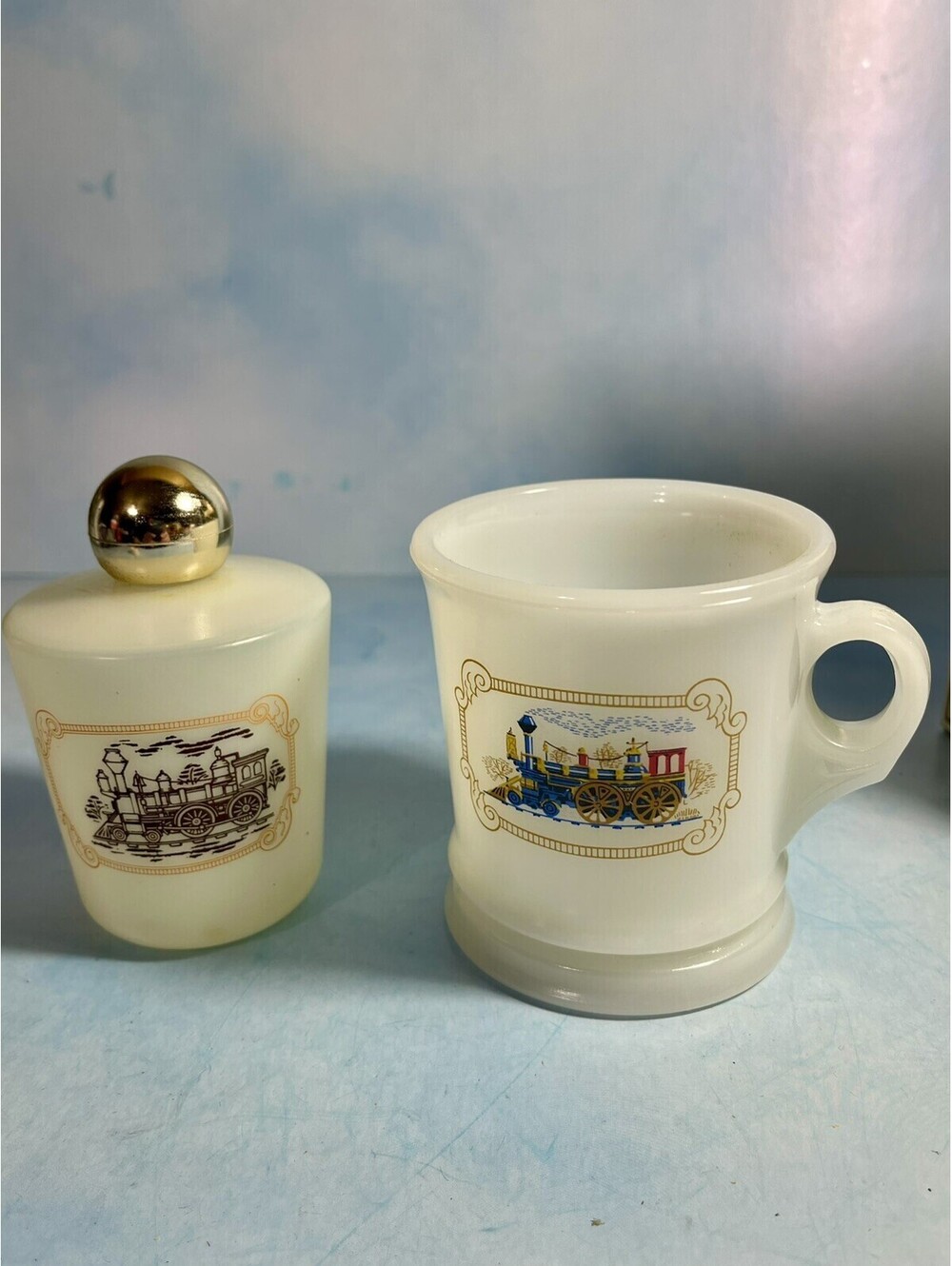 Vintage Avon Iron Horse Shaving Mug And Deep Woods After Shave 7 Fl. Oz.